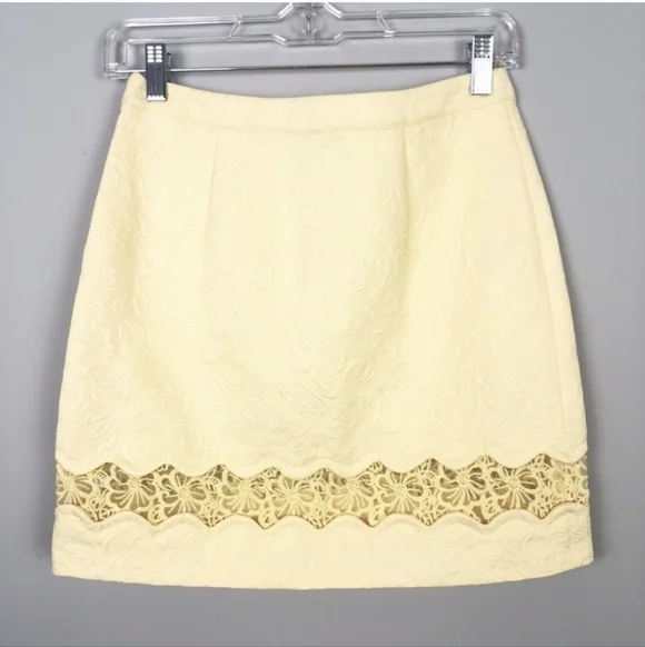Topshop Yellow Mini Skirt Size 6 - Picture 3 of 3